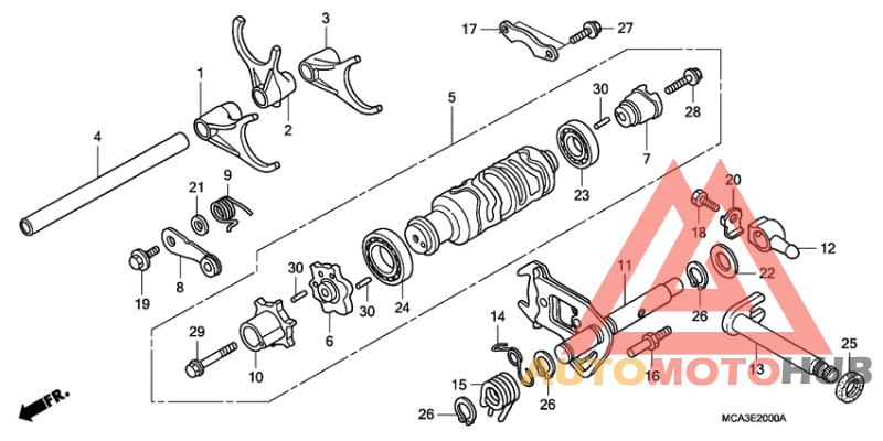 Shift drum/shift fork