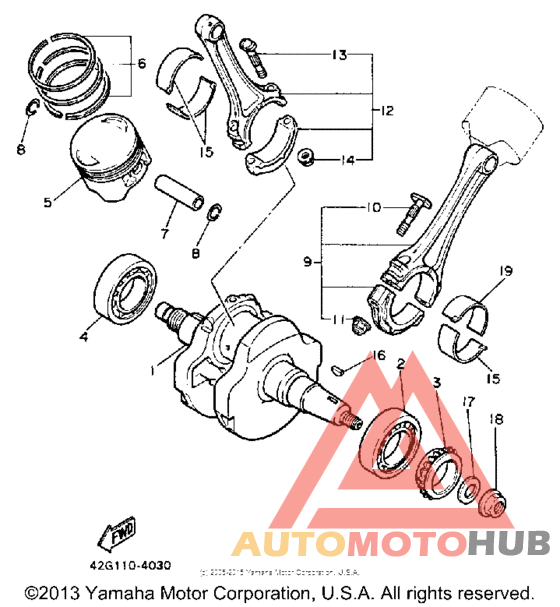 Коленчатый вал и Поршень