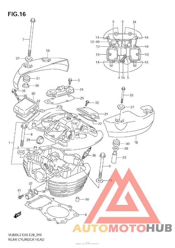 Rear Cylinder Head (Vl800C  E33)