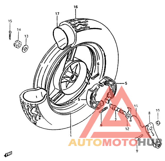 Rear wheel complete assy