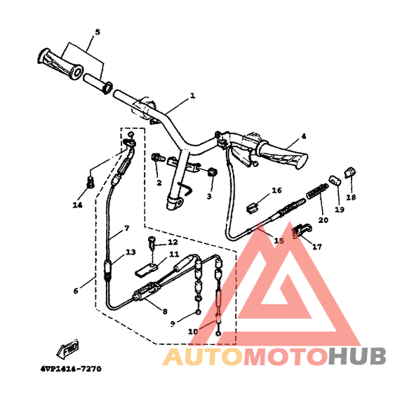 Steering handle. cable