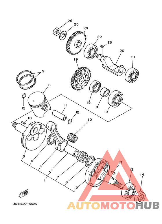 Коленчатый вал и поршни