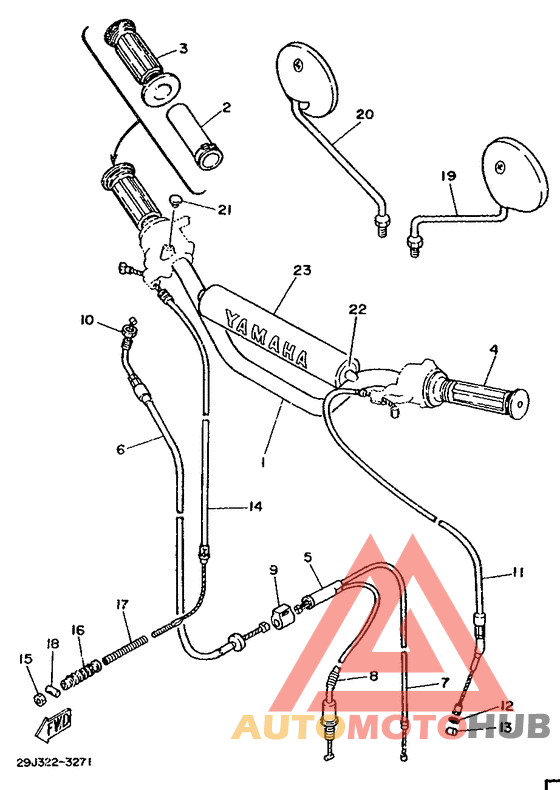 Steering handle. cable
