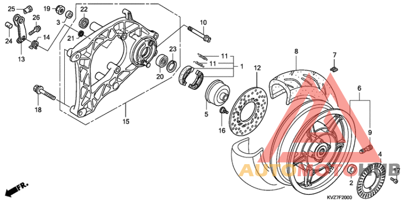 Rear wheel/swingarm