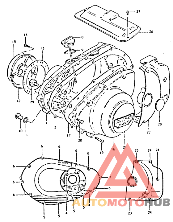 Crankcase cover ass`y  (v