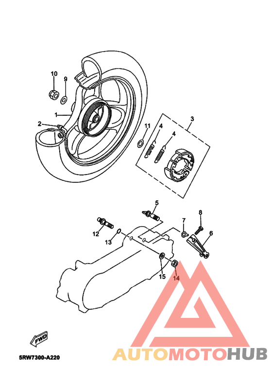 Rear wheel complete assy