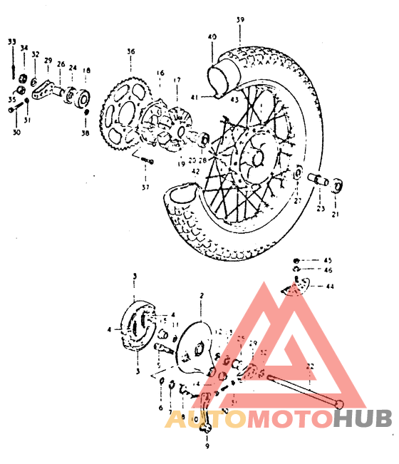 Rear wheel complete assy