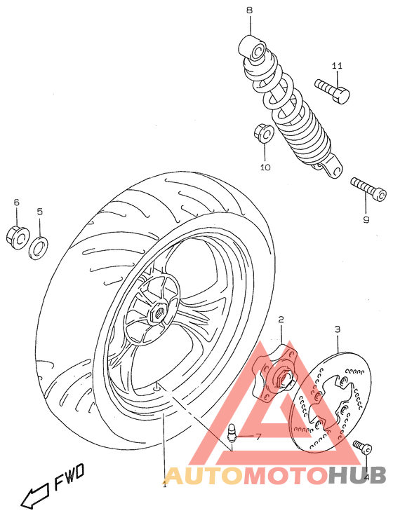 Rear wheel complete assy