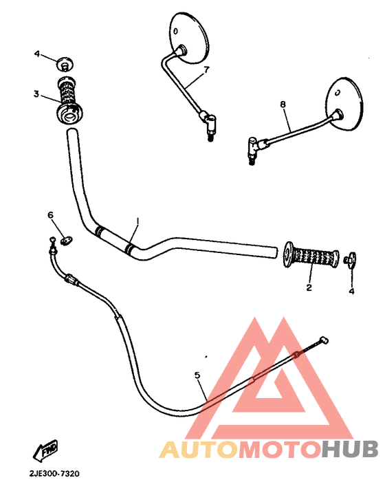Steering handle. cable