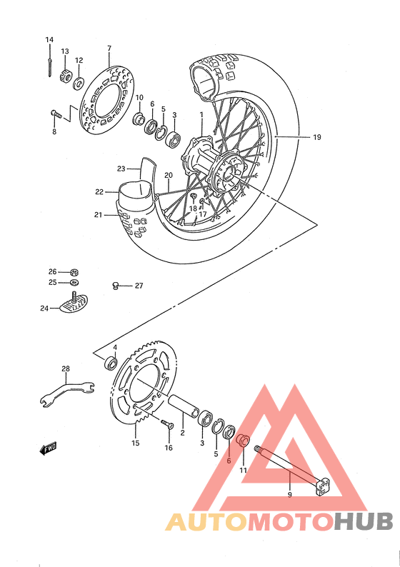 Rear wheel complete assy