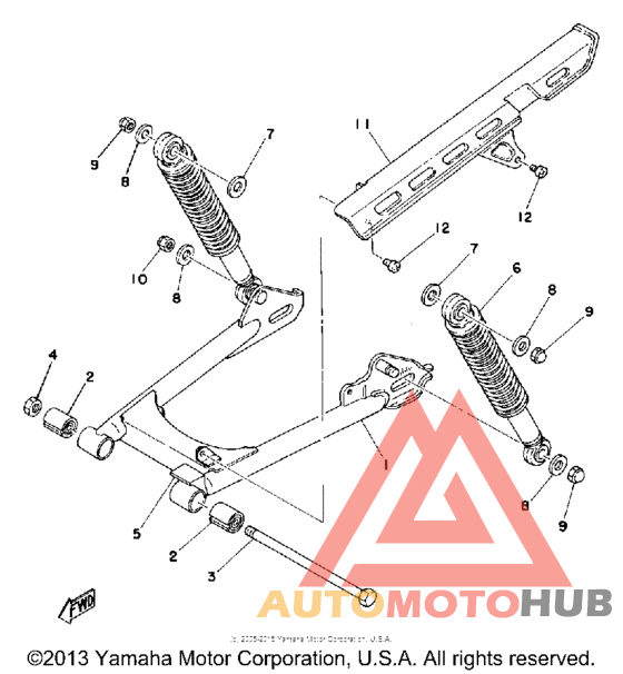 Rear arm - rear cushion - chain case