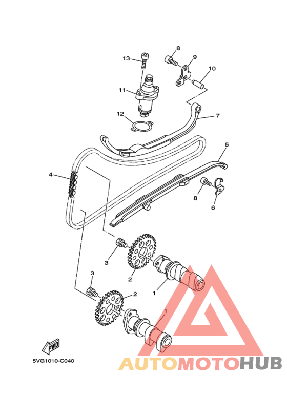 Распределительный вал и цепь