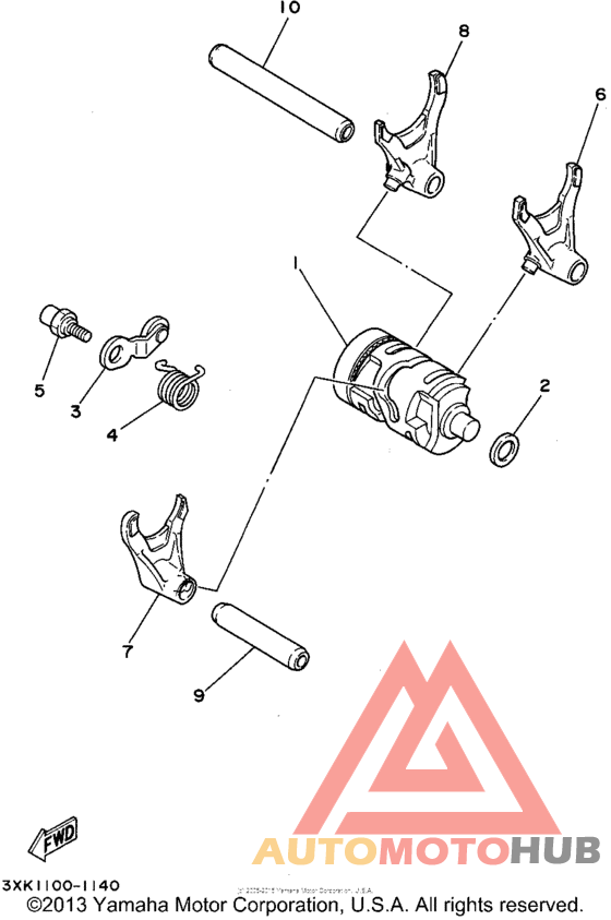 Shift cam - shift fork