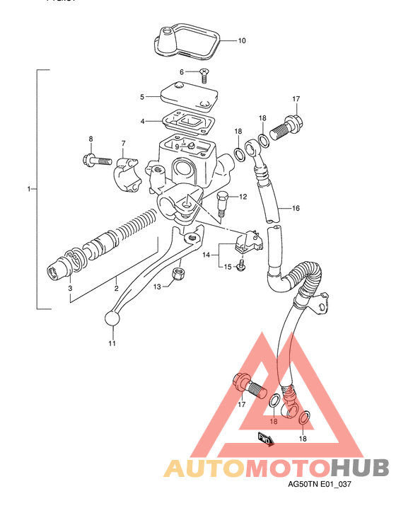 Передний тормозной цилиндр