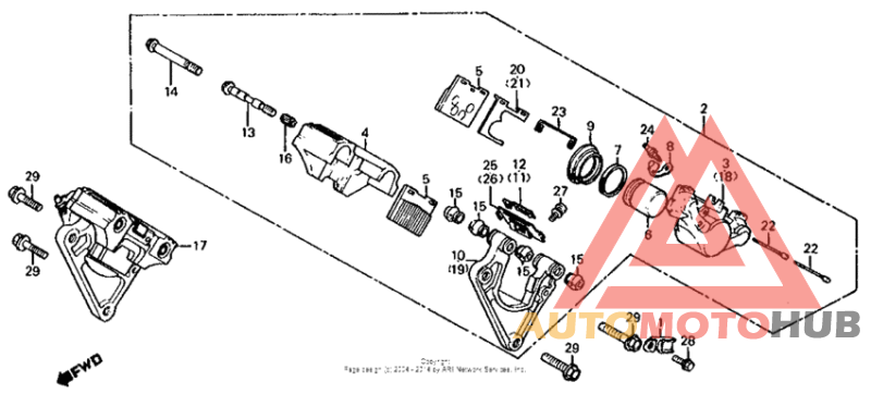 Cb650c front brake caliper 81