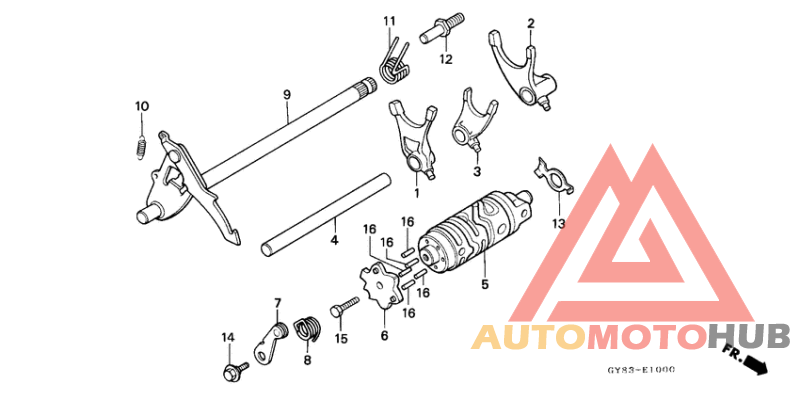 Gearshift drum/ gearshift fork