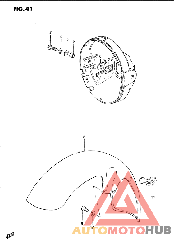 Front fender - headlamp housing