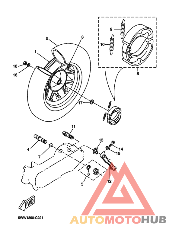 Rear wheel complete assy