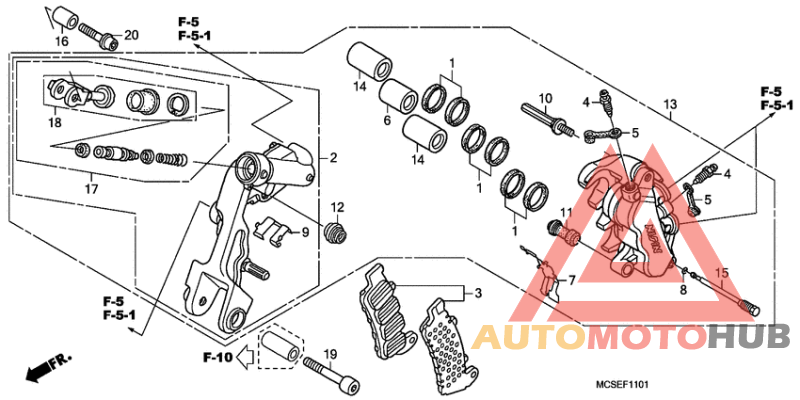 L. front brake caliper