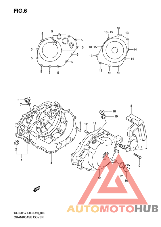 Crankcase cover ass`y  (v