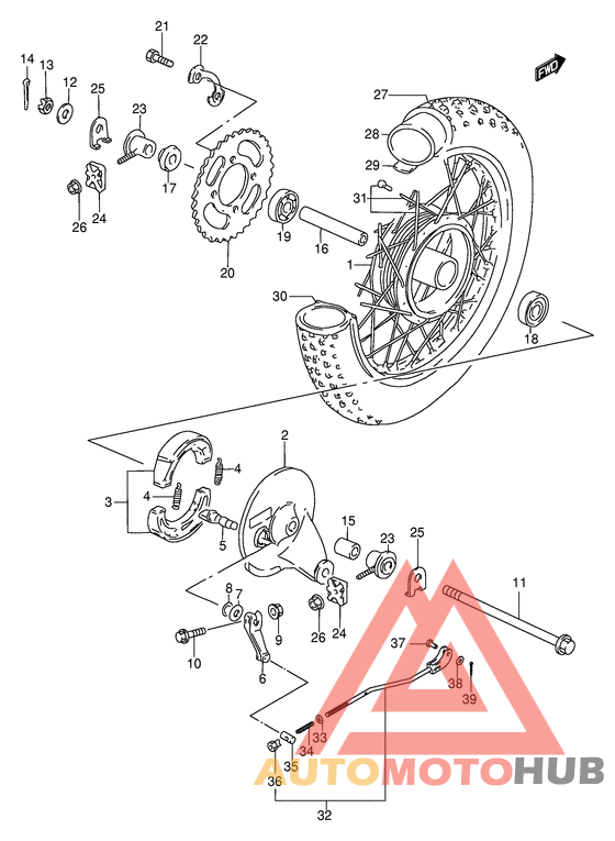 Rear wheel complete assy