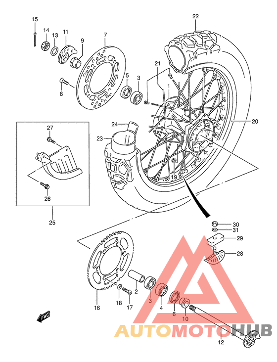 Rear wheel complete assy