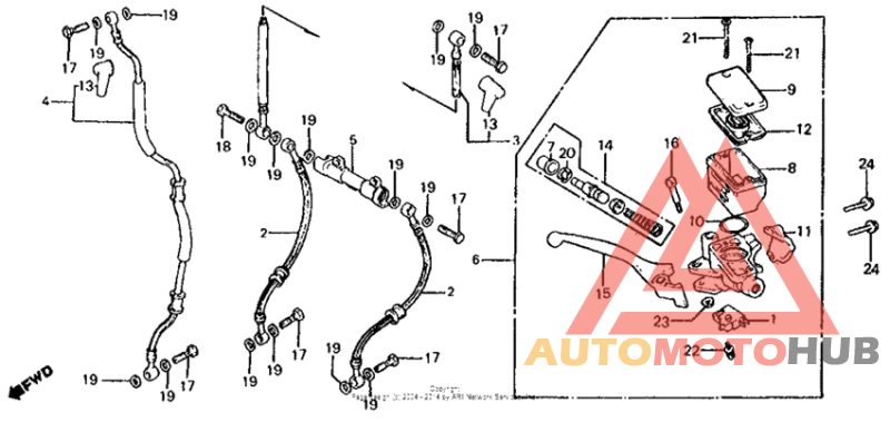 Front brake master cylinder 81-82