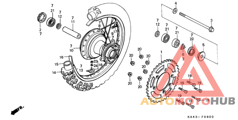 Rear wheel complete assy