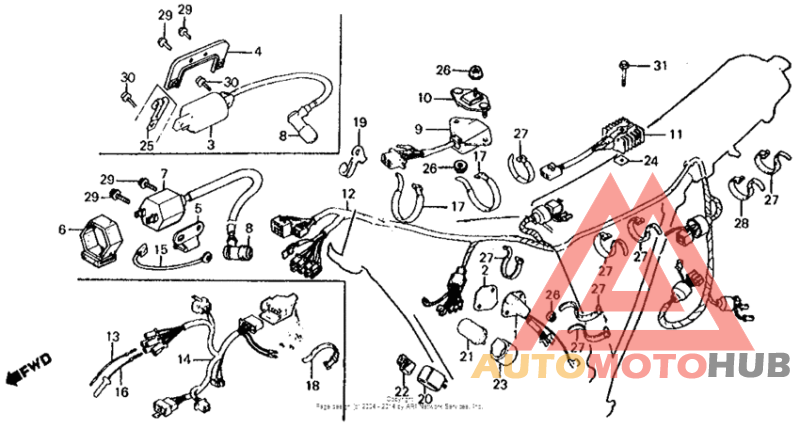 Wire harness + ignition coil + c.d.i. unit