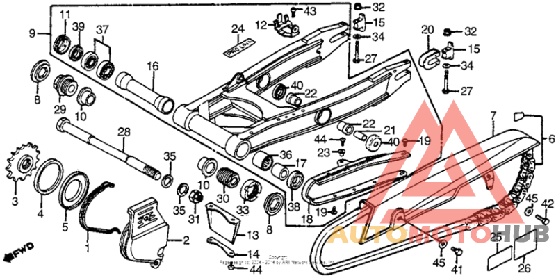 Swingarm + chain case