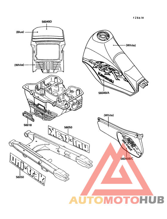 Decal(white)(kl250-d8/d9)