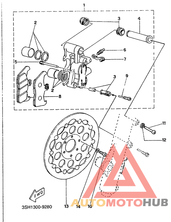 Front brake. caliper