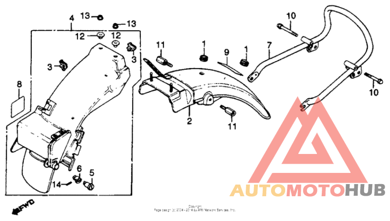 Cb750k/lrear fender 79-82