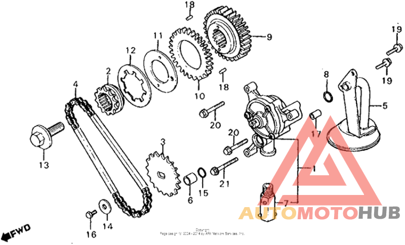 Oil pump + primary drive gear