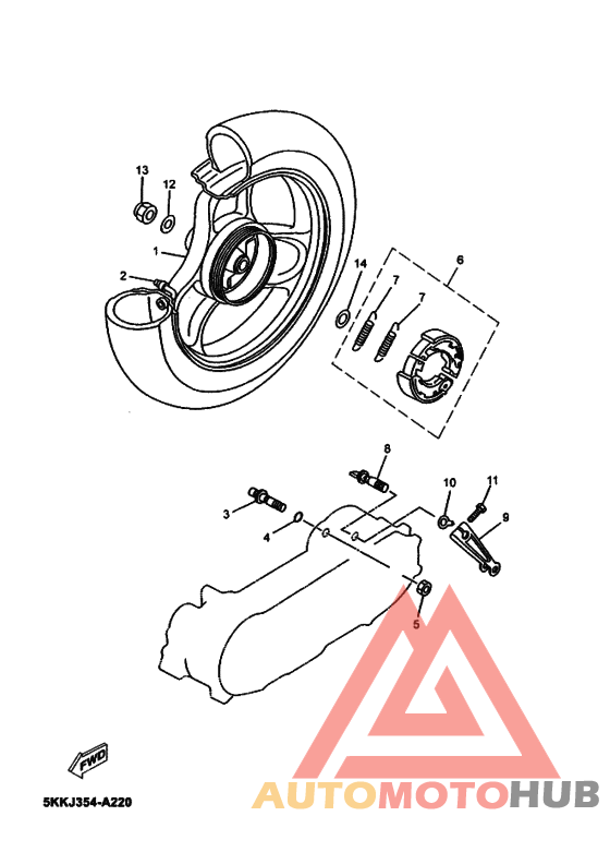 Rear wheel complete assy