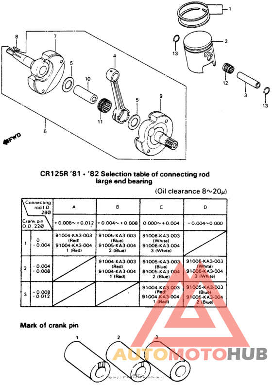 Crankshaft + piston 83