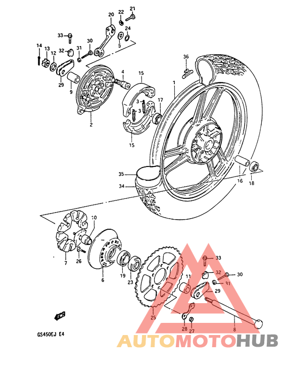 Rear wheel complete assy