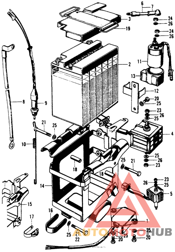 Battery + rectifier + magnetic switch