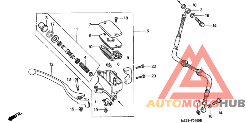 Fr. brake master cylinder