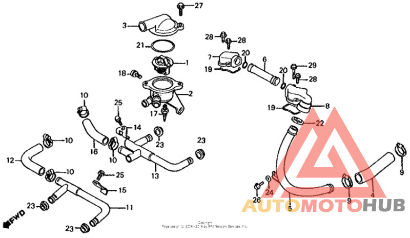 Water pipe + thermostat