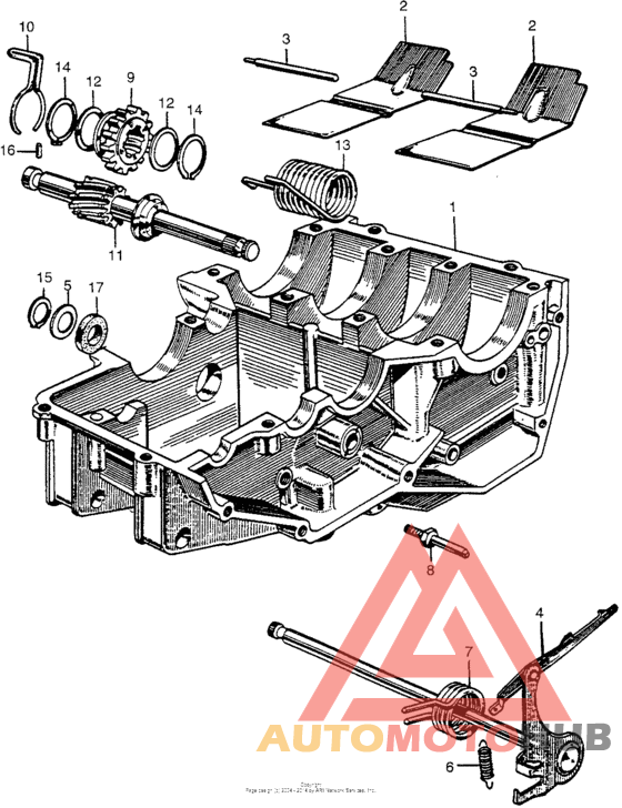 Lower crankcase + kick starter