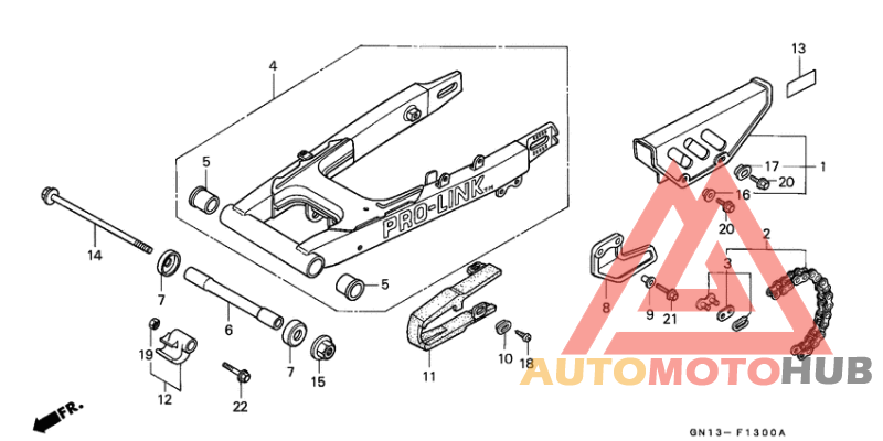Rear fork/chain case