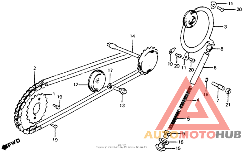 Cam chain + tensioner