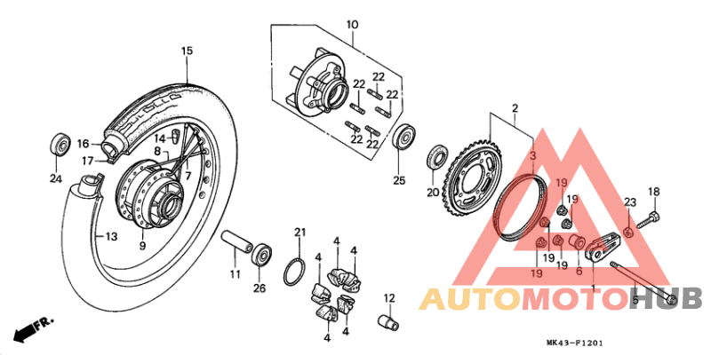 Rear wheel complete assy