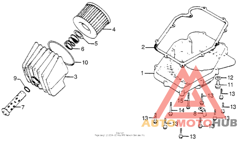 Oil filter + oil pan