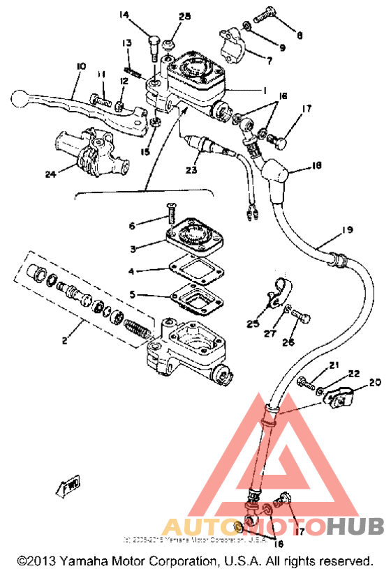 Master cylinder - brake hose