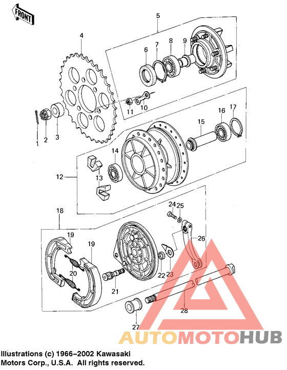 Rear hub/brake