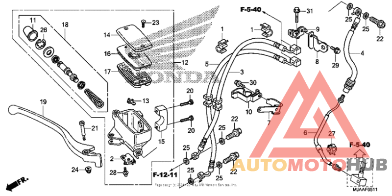 Front brake master cylinder (4)