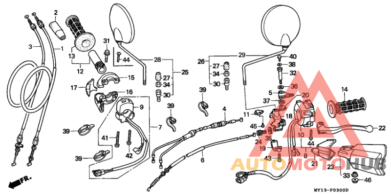 Handle lever/switch/cable