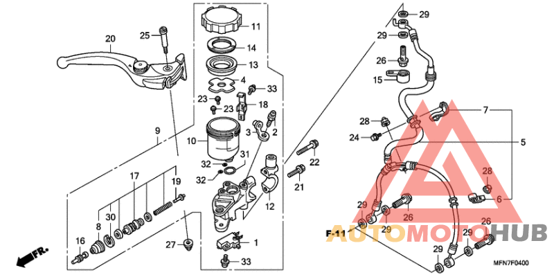 Fr. brake master cylinder